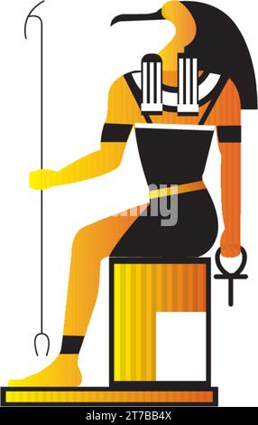 Icône isolée de statue de dieu d'égypte colorée illustration vectorielle Illustration de Vecteur