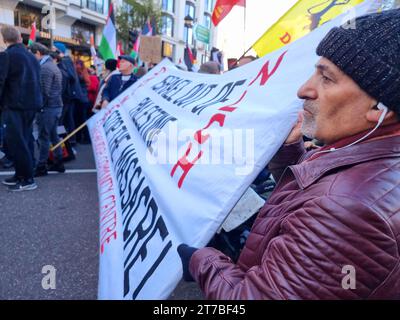 Plus de 300 000 pro-Palestiniens ont défilé de Hyde Park à l'ambassade des États-Unis à Londres, dans l'après-midi du 11 novembre 2023, protestant contre la guerre et demandant un cessez-le-feu immédiat. Royaume-Uni. Banque D'Images