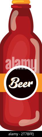 Vecteur d'icône de bouteille de bière colorée isolée Illustration de Vecteur