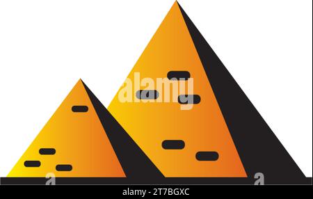 Vecteur isolé d'icône de pyramide d'égypte colorée Illustration de Vecteur