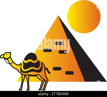 Vecteur isolé d'icône de pyramide d'égypte colorée Illustration de Vecteur