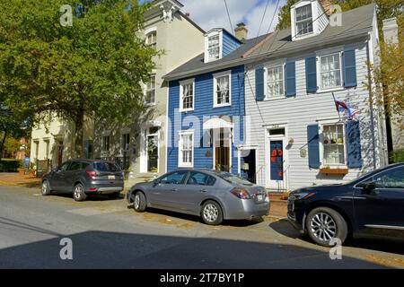 Maisons résidentielles dans la ville historique d'Annapolis MD Banque D'Images