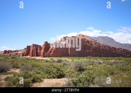 6 janvier 2022 ; Salta, Argentine. Vue sur les Châteaux de Cafayate, l'une des formations les plus impressionnantes de la Quebrada de las Conchas. Banque D'Images