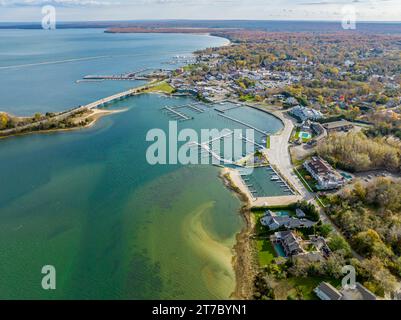 Vue aérienne de Sag Harbor, ny Banque D'Images