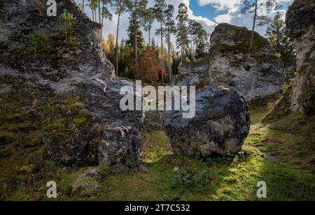Roches de dolomite, mer de roches, Wental, Baden-Wuerttemberg, Barholomae, Allemagne Banque D'Images