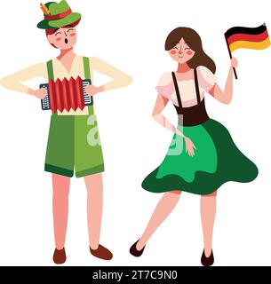 allemagne couple caractères Illustration de Vecteur