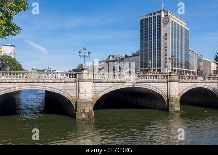 O'Connell Bridge, River Liffey, Dublin, Comté de Dublin, Irlande Banque D'Images