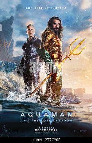 DATE DE SORTIE : 22 décembre 2023.TITLE : Beckham. STUDIO : Warner Bros. RÉALISATEUR : James WAN. INTRIGUE : Aquaman équilibre ses devoirs en tant que roi et en tant que membre de la Ligue de Justice, tout en planifiant un mariage. Black Manta est à la recherche de technologie Atlante pour aider à reconstruire son armure. ORM complote pour échapper à sa prison Atlante. AVEC PATRICK WILSON comme ORM, JASON MOMOA comme Aquaman. (Image de crédit : © Warner Bros/Entertainment Pictures/ZUMAPRESS.com) USAGE ÉDITORIAL SEULEMENT! Non destiné à UN USAGE commercial ! Banque D'Images