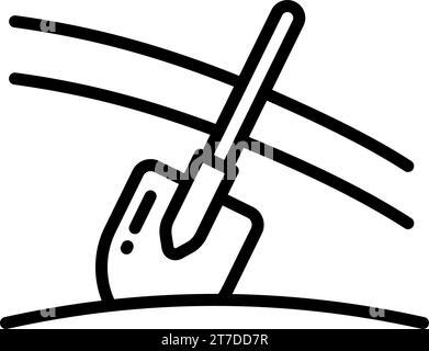 Concept de pelle. Illustration moderne de haute qualité de contour pour bannières, dépliants et sites Web. Illustration de symbole de contour isolé dans un style tendance. Ligne Illustration de Vecteur