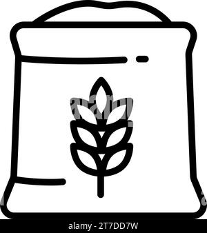 Icône de vecteur de contour de sac de semences. Icône de ligne de sac de semences, illustration d'élément simple plat du concept d'agriculture. Isolé sur fond blanc. Vector grap Illustration de Vecteur