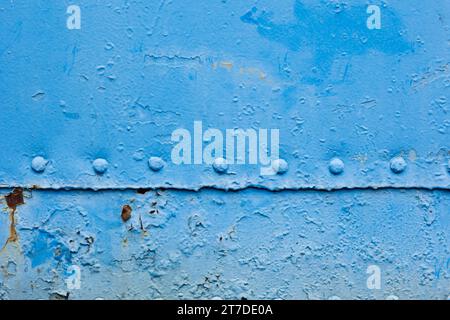 vieux acier de couleur bleue grunge vieilli rouillé pour fond de mur de texture de motif d'industrie Banque D'Images