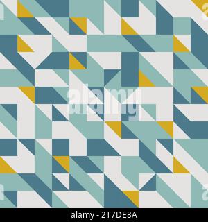 motif géométrique vert et bleu, modèle de conception de triangle. Illustration de Vecteur
