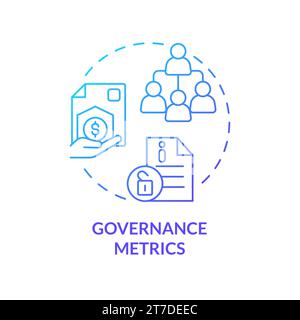 Notion : métriques de gouvernance des icônes de lignes fines de gradient Illustration de Vecteur