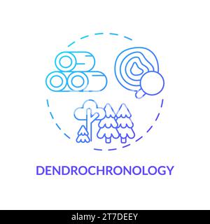 Concept de dendrochronologie de l'icône de trait fin de gradient Illustration de Vecteur