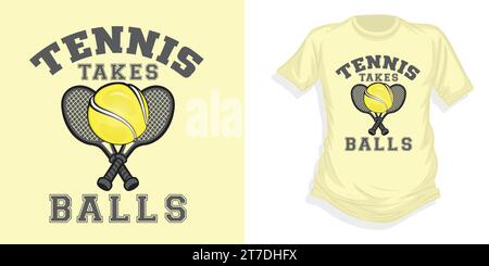 t-shirt de tennis vintage avec des graphiques vectoriels Illustration de Vecteur