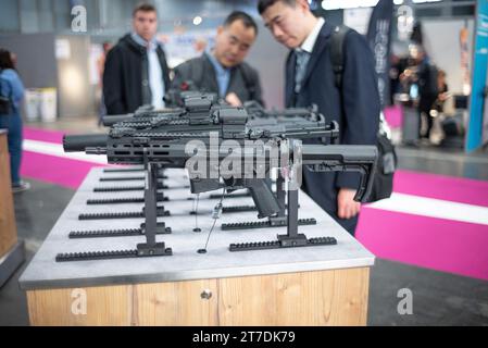 Paris, France. 14 novembre 2023. Milipol Paris 2023, le 23e événement mondial pour la sûreté de l'État et la sécurité intérieure, à Villepinte, Paris, France, le 14 novembre 2023. Photo Pierrick Villette/ABACAPRESS.COM crédit : Abaca Press/Alamy Live News Banque D'Images