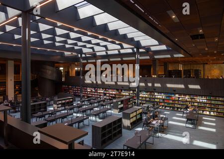 Salle de lecture, Bibliothèque nationale polonaise, Biblioteka Narodowa, Varsovie, Pologne Banque D'Images