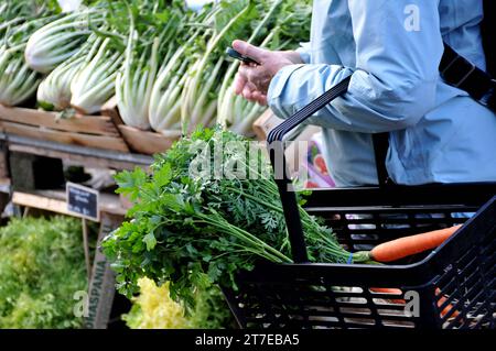 Copenhague, Danemark /15 novembre. 2023/Shoppers au marché fermier ou vendeur de fruits et légumes à torvhallerne dans la capitale danoise. Torvhallerne. Photo.Francis Joseph Dean/Dean Pictures crédit : Imago/Alamy Live News Banque D'Images