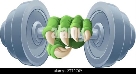 Caw Dumb Bell Gym poids Dumbbell Monster Hand Illustration de Vecteur