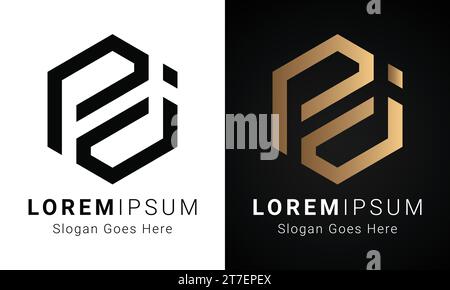 Design initial de luxe PJ ou JP Monogram Text Letter logo Illustration de Vecteur