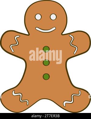 Homme en pain d'épice. Dessin animé Illustration de Vecteur