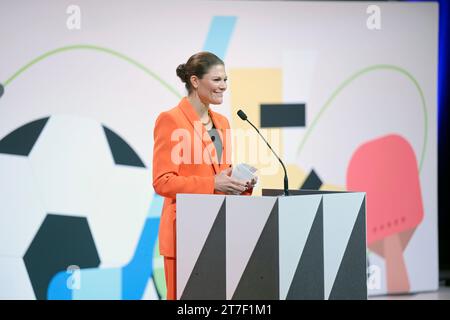 STOCKHOLM, SUÈDE 20231115Le Princesse Victoria prononce un discours à Aula Medica, Institut Karolinska, lors du 'PEP Forum' de Generation PEP. Génération Banque D'Images