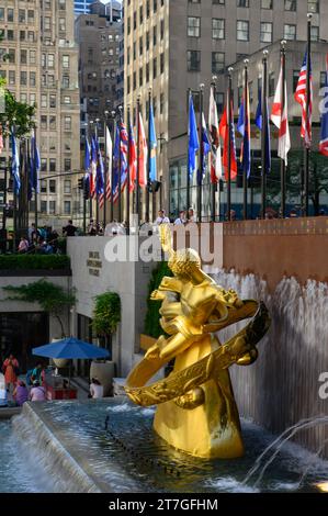 Rockefeller Center Plaza à New York Banque D'Images