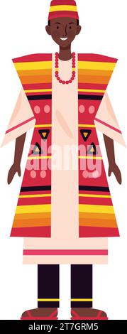 homme nigérian en vêtements kente Illustration de Vecteur