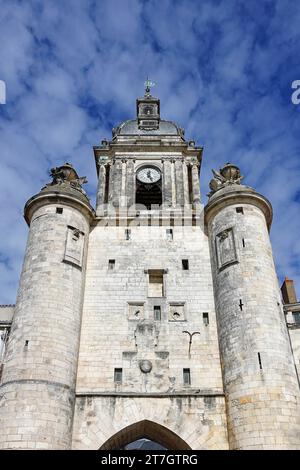 Tour de l'horloge médiévale à la Rochelle, porte de la grosse horloge, Charente-Maritime, France Banque D'Images