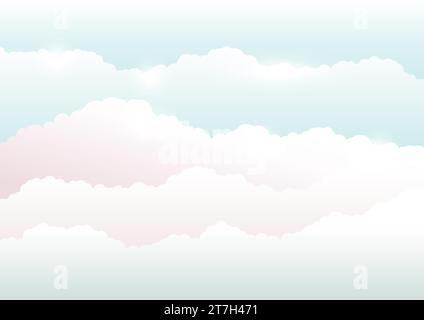 Ciel et nuages fond, illustration vectorielle couleur douce Illustration de Vecteur