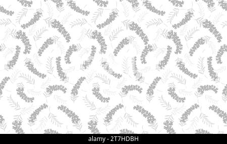 Motif floral monochrome vectoriel sans couture répétable horizontalement et verticalement. Illustration de Vecteur