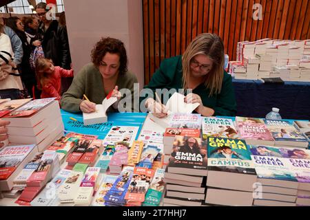 Emma Grenn un pseudonyme réussi pour deux écrivains. Derrière le pseudonyme Emma Green se cache un duo d’auteurs parisiens. En formant des liens chez un jou parisien Banque D'Images