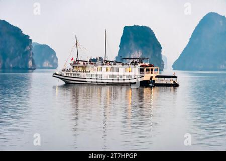 De tourisme de croisière à la baie d'Halong, Vietnam Banque D'Images