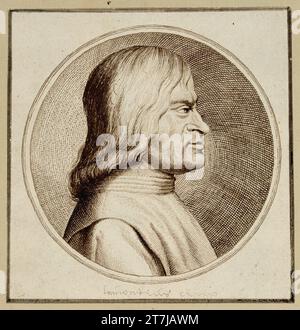 Lucas Vorsterman Lorenzo de Medici (portrait de profil en médaillon rond ; gabarit de poignard). FEDER en marron Banque D'Images