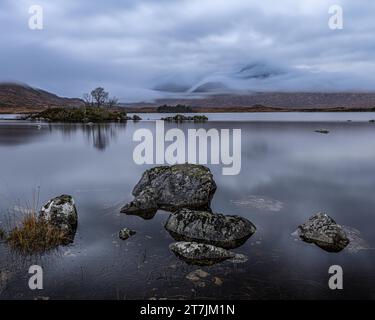 Lochan na h-achlaise, Rannoch Moor, Écosse Banque D'Images