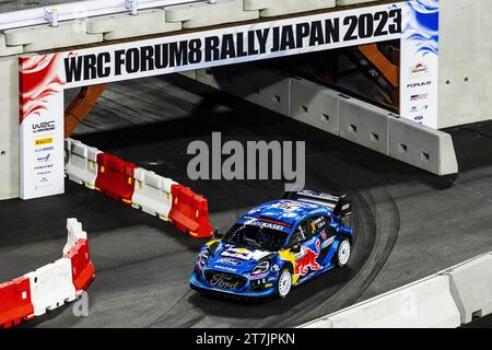 16 Adrien FOURMAUX (FRA), Alexandre CORIA (FRA), M-SPORT FORD WORLD RALLY TEAM, FORD Puma Rally1 Hybrid, WRC, action lors du Rallye Japan 2023, 13e manche du Championnat du monde des voitures de rallye WRC 2023, du 16 au 19 novembre 2023 à Toyota, préfecture d'Aichi, région de Chubu, Japon Banque D'Images