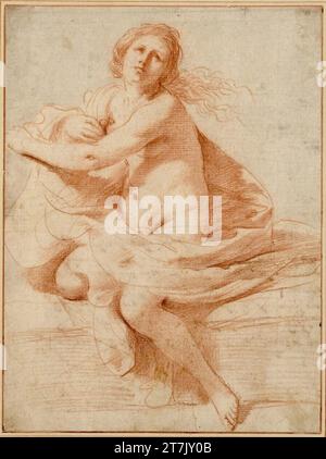 Giovanni Francesco Barbieri gen. il Guercino Kleopatra pose le serpent sur la poitrine. Red Chalk Banque D'Images