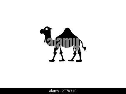 Bactrian Camel style minimal Bactrian Camel icône design d'illustration Illustration de Vecteur