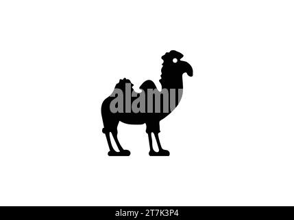 Bactrian Camel style minimal Bactrian Camel icône design d'illustration Illustration de Vecteur