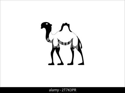 Bactrian Camel style minimal Bactrian Camel icône design d'illustration Illustration de Vecteur