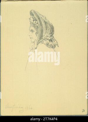 Franz Alt divers croquis, Vendredi Saint 1864. Crayon Karfreitag 1864 (Carnet de croquis : 1855-1867) Banque D'Images