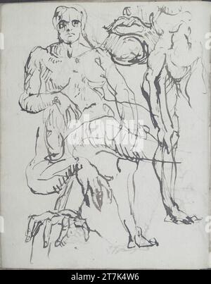 George Minne différents croquis. Stylo, crayon 1888, 1888 Banque D'Images