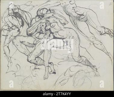 George Minne différents croquis. Stylo, crayon 1888, 1888 Banque D'Images
