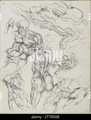 George Minne différents croquis. Stylo, crayon 1888, 1888 Banque D'Images