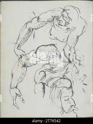 George Minne différents croquis. Stylo, crayon 1888, 1888 Banque D'Images