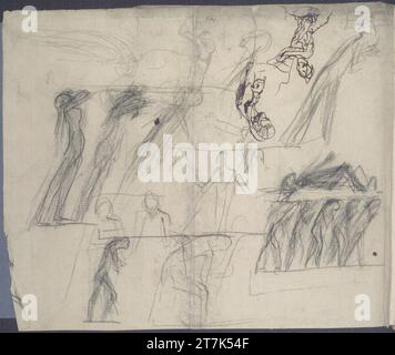 George Minne différents croquis. Stylo, crayon 1888, 1888 Banque D'Images