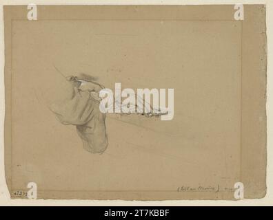 Les mains de Josef Danhauser Franz Liszt à Liszt am Piano. Crayon essuyé, blanc rehaussé 1840, 1840 Banque D'Images