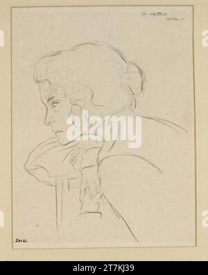 Carl Anton Reichel Mila (chef de profil féminin). Crayon 1920, 1920 Banque D'Images