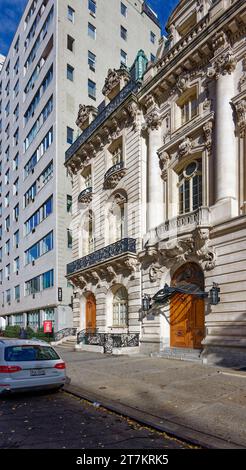 7 East 72nd Street, Oliver Gould et Mary Brewster Jennings House, un monument des Beaux-Arts érigé en 1899, conçu par Flagg & Chambers. Banque D'Images