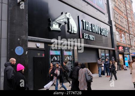 Oxford Street, Londres, Royaume-Uni. 16 novembre 2023. HMV retourne à Oxford Street, et rouvre le 24 novembre. Crédit : Matthew Chattle/Alamy Live News Banque D'Images